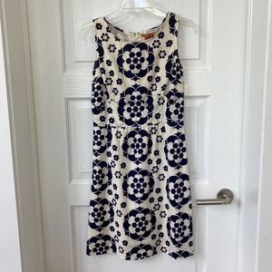 Tory Burch Cream Navy Linen Dress 2